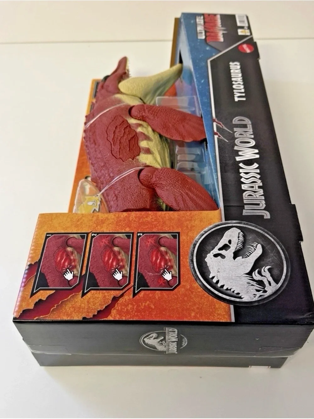 Mattel Jurassic World Tylosaurus in Red and Cream